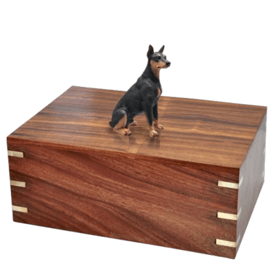 Black Doberman Doggy Urns